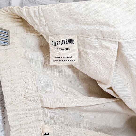 DJERF AVENUE Women's pleated wide leg High rise Pants in beige cotton size small - Picture 6 of 12